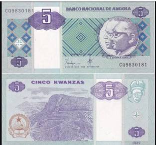 ANGOLA set of 3 - 5+10+50 KWANZAS 1999