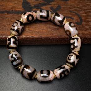 Gelang Manik Dzi Pelbagai Permata dengan Motif Sis