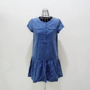 Tommy Hilfiger Denim Mini Dress With Peplum Hem