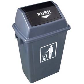 Dark Grey Trash Bin Plastic Garbage Rubbish Can