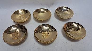 24KGP Sake Cup Rabbit Crane Turtle Sakazuki Vintag