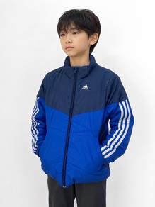 Adidas Kids 3-Stripes Blue Puffer Jacket Youth 150