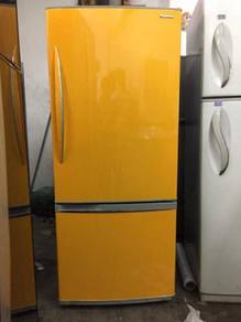 Panasonic yellow Fridge 2 doors Peti Sejuk Ais