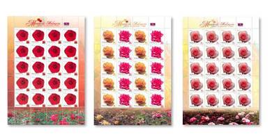 Mint Stamp Sheet Roses 3 Pieces Malaysia 2003