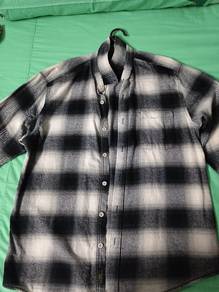 Black and White Plaid Flannel Shirt