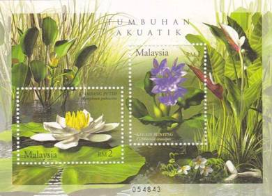 Miniature Sheet Aquatic plant Malaysia 2002