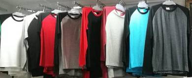 Tshirt Baju Kosong Raglan Tgn Panjang