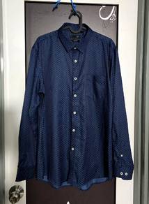 Men's Navy Blue Polka Dot Shirt / Formal Shirt / O