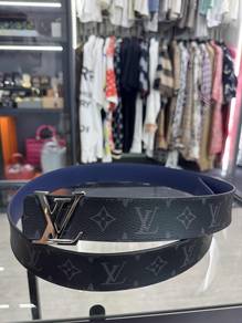 Authentic LV Belt Monogram Eclipse Navy 110 W42-46