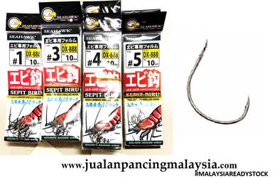 SEAHAWK SEPIT BIRU DX-888 SNELLED HOOK ,Mata Kail
