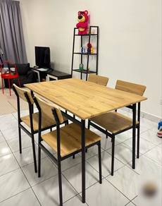 New dining set 4 dining chairs, meja makan