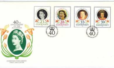 GUERNSEY 1992 QEII 40th ANNIV ACCESSION FDC BL513