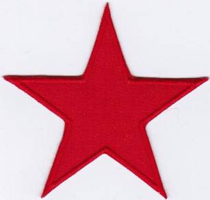 Star RED Badge Iron On Embroidered Patch