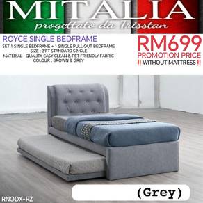 Quality Fabric Single Bedframe | Perabot Murah