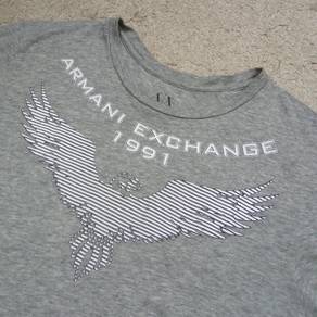 Armani Exchange eagle printed grey tee