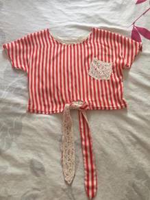Red Stripes Crop Top