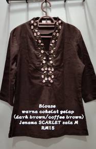 Blouse Scarlet saiz M color dark brown