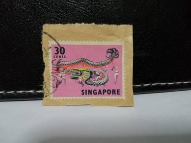 1968 Singapore Stamp Dragon Dance Culture
