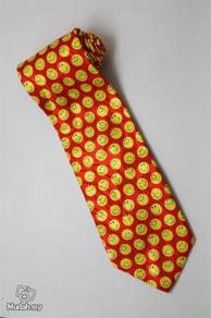 Smiley Happy Emotional Face RED Cartoon Neck Tie