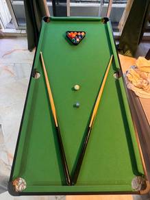 Snooker billiard table with cue and balls