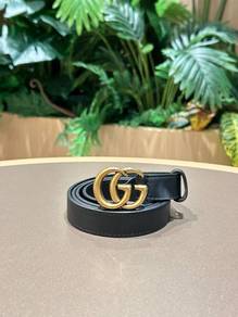 Gucci GG Marmont Belt In Black Calfskin Leather