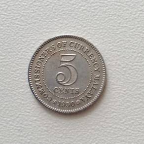 VERY RARE OLD COIN 5 Cents (1950) KING GEORGE VI