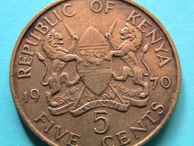 Kenya 5 cents 1970