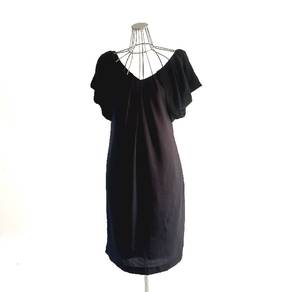 Black Ruffle Sleeve Dinner Dress