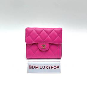Preloved Chanel Pink Caviar Small Flap Wallet GHW