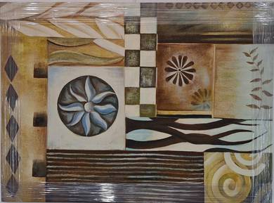 Oil Painting - Nature Meets Geometry in Earthy Hue