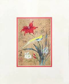 Bird & Floral Watercolor 1 (Signed)