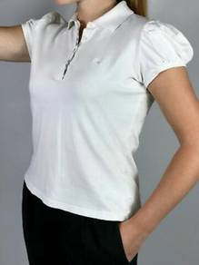 BURBERRY LONDON women's white cotton polo t-shirt