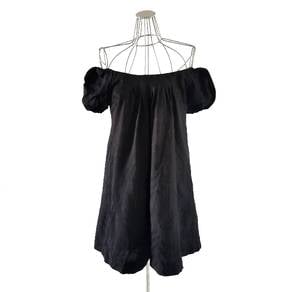 Burberry Checked Off Shoulder Puff Sleeve Dress