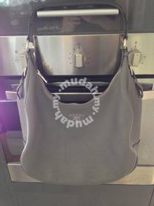 Prada Grey leather hobo tote bag
