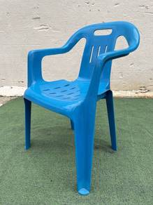 YC16D  Kerusi Plastik Plastic Arm Chair Blue