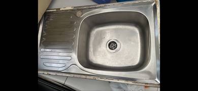 Stainless Steel Kitchen Sink + Drainboard