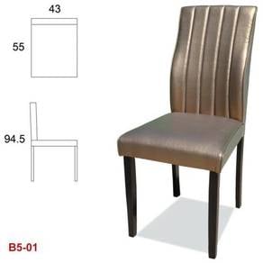 B5 Dining Chair PU Leather Solid Wood Kerusi Makan