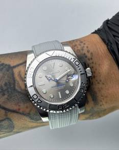 Custom Seiko Mod 40mm Silver Yachtmaster