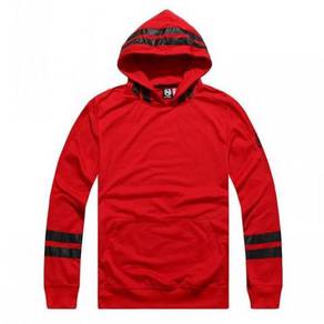 0119 Hoodie Black Red Men's Pullover Sweater Shirt