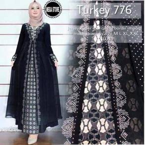 Turkey 776 Jubah Abaya Umrah Haji gold black
