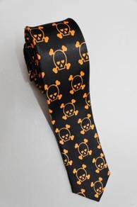 SLIM Kawaii Emo Girls Skull Crossbones OB Neck Tie