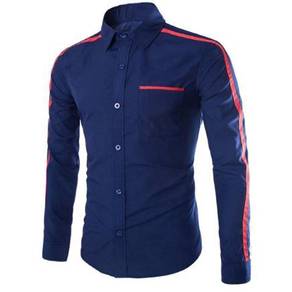 J0587 Kemeja Lengan Panjang Biru Men Formal Shirt