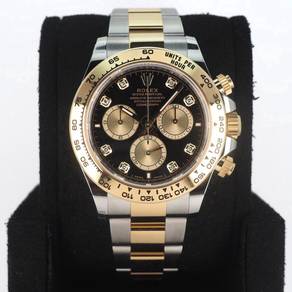 Rolex Daytona Half-Gold Black 8Pt. Diamonds 126503