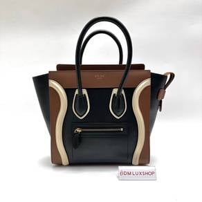 Preloved Celine Tricolor Luggage Tote GHW