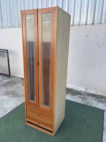 YC85K Almari Baju Pintu Kaca 2x7 Feet Wardrobe