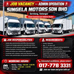Admin Operation Executive Used Commercial Vehicle