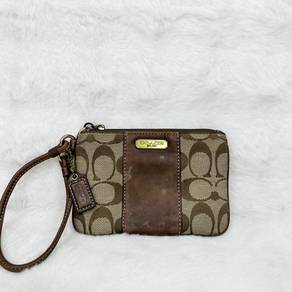 Coach Signature Brown Clutch Wristlet