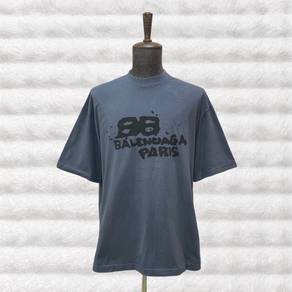 Balenciaga Dirty BB Paris Icon Blue Tee
