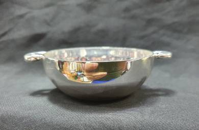 Vintage”The Hayakawa NICKEL SILVER plate Bowl W/Ha