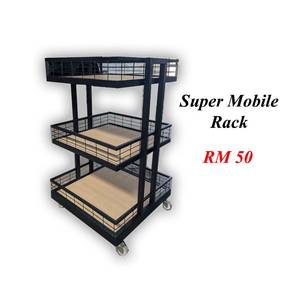 Super Mobile 3-Tier Storage Rack with Wheels